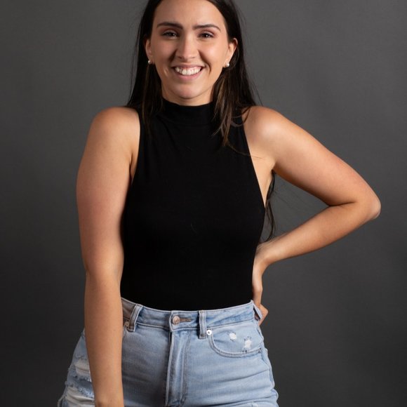 Black Mock Neck Bodysuit - Picture 6 of 10